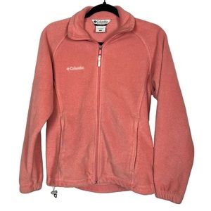 Columbia Benton Springs Fleece Small Full Zip Coral Pink Jacket WL6114 Pockets